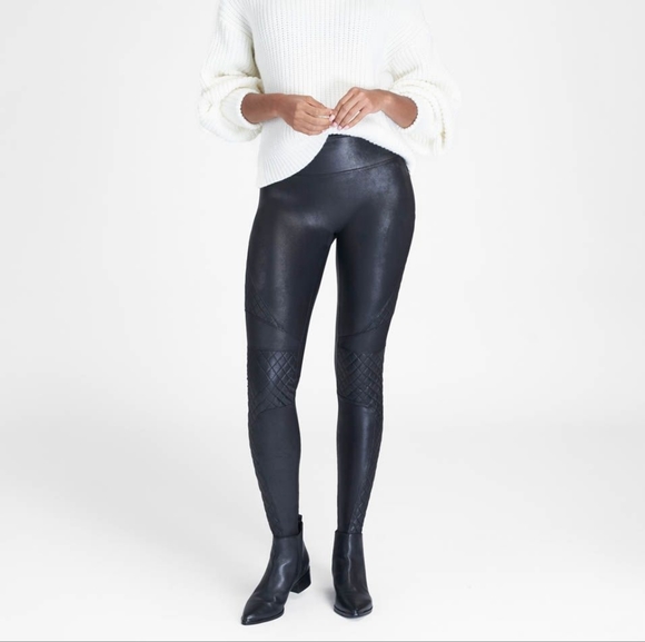Spanx Faux Leather Quilted Legging